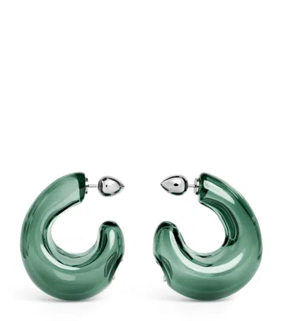 Alaïa Glass Bubble Hoop Earrings In Gray