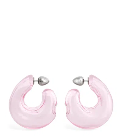 Alaïa Glass Bubble Hoop Earrings In Pink
