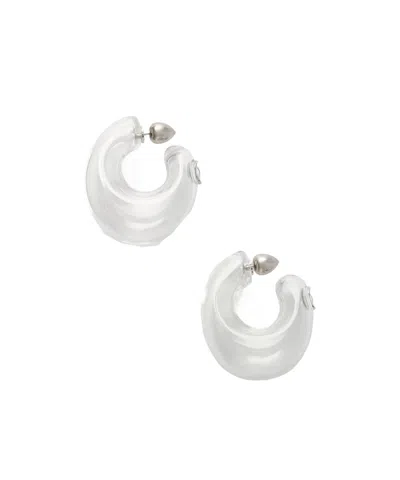 Alaïa Glass Hoop Earrings In White