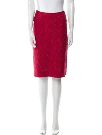 Pre-owned Alaïa Glitter Accents Knee-length Skirt In Red