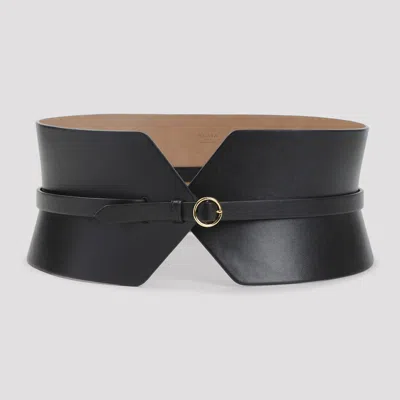 Alaïa Glossy Bustier Belt In Brown