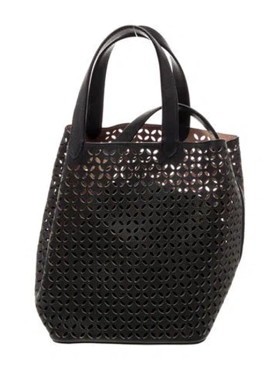 Pre-owned Alaïa Goat Leather Top Handle Bag Small In Black