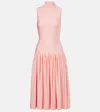 Alaïa Stretch Viscose Blend Dress With High Neck In Purple