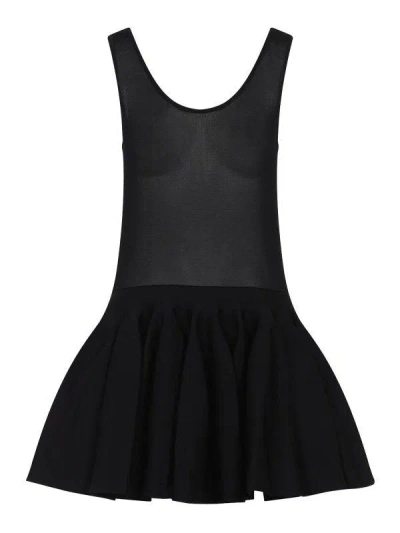 Alaïa Alaia Godet Mini Dress In Black