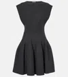 Alaïa Godet Silk-blend Minidress In Grey