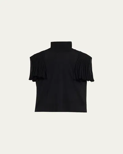 Alaïa Semi-sheer Turtleneck Top In Animal Print