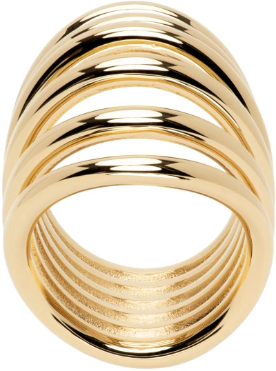 Alaïa Gold Big Ring In 220 - Or