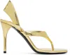 Alaïa Leather Sandals Metallic Finish Heeled In 240 - Platine