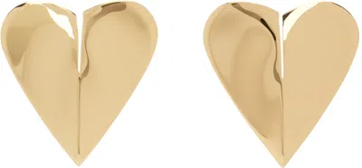 Alaïa Gold 'le Cœur Torn' Earrings