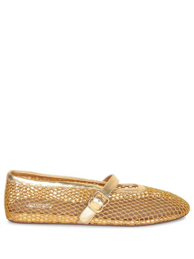 Alaïa Golden Mesh Ballerina Flats