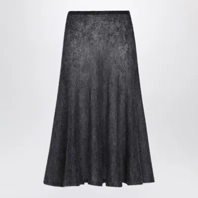 ALAÏA ALAIA GONNA GRAY MIDI IN MOHAIR WOMEN