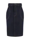 Alaïa Denim Pencil Skirt