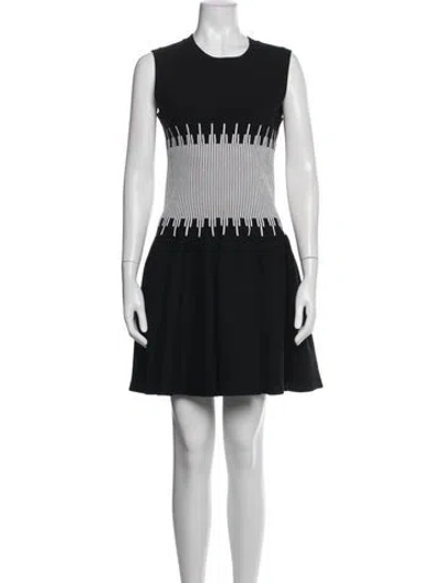 Pre-owned Alaïa Graphic Print Knee-length Dress In Black