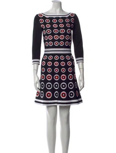 Pre-owned Alaïa Graphic Print Mini Dress In Black