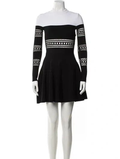 Pre-owned Alaïa Graphic Print Mini Dress In Black