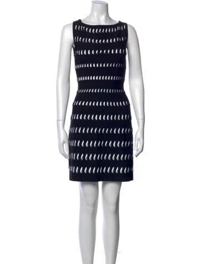 Pre-owned Alaïa Graphic Print Mini Dress In Black