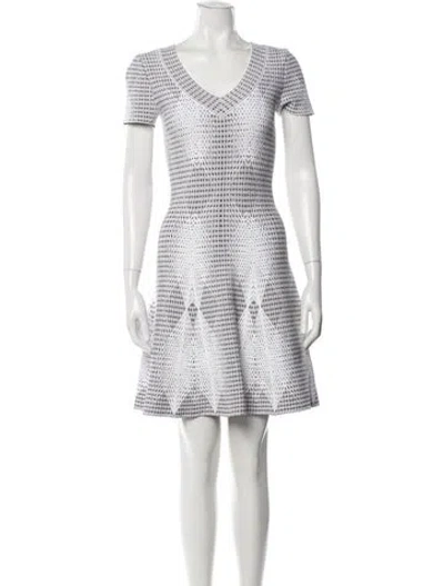 Pre-owned Alaïa Graphic Print Mini Dress In Black