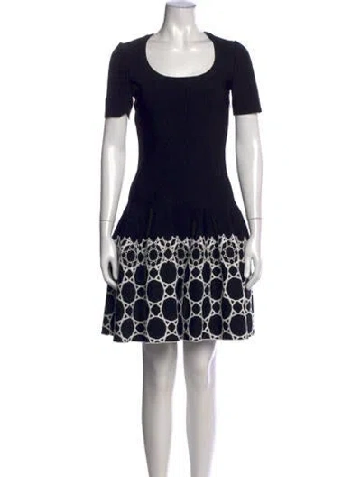 Pre-owned Alaïa Graphic Print Mini Dress In Black