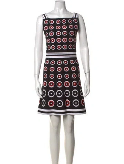 Pre-owned Alaïa Graphic Print Mini Dress In Black