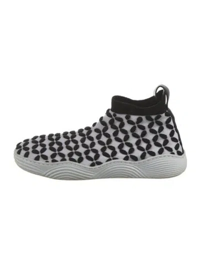 Pre-owned Alaïa Graphic Print Sock Sneakers In Black/white