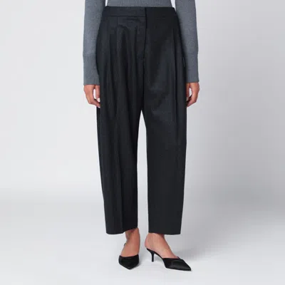 Alaïa Gray Flannel Tailored Trousers In Black