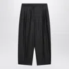 Alaïa Gray Flannel Tailored Trousers In Black