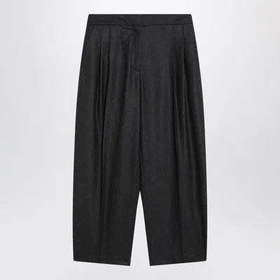 Alaïa Gray Flannel Tailored Trousers In Black