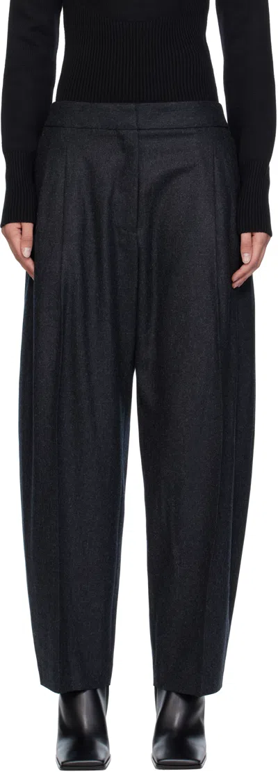 Alaïa Gray Flannel Tailored Trousers In Black
