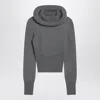 Alaïa Hooded Virgin Wool Sweater In Gray