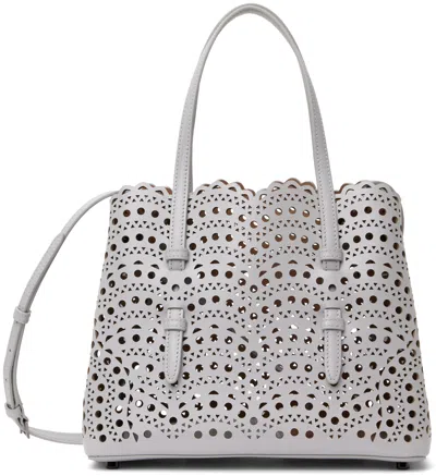 Alaïa Gray Mina 25 Bag In 826 - Gris Perle