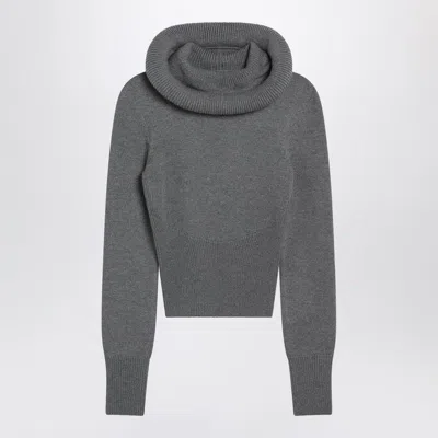ALAÏA ALAIA  GRAY WOOL HOODIE