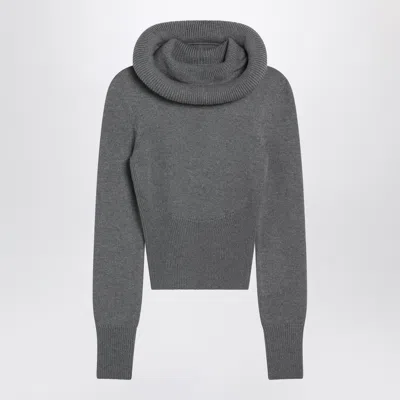 ALAÏA ALAÏA GRAY WOOL HOODIE