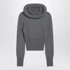Alaïa Hooded Virgin Wool Sweater In Gray