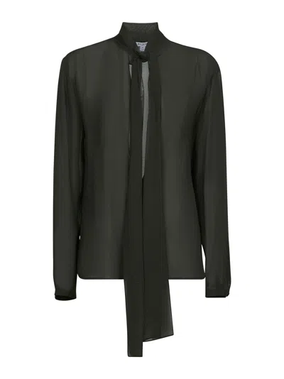 Alaïa Green Crepe Georgette Scarf Blouse