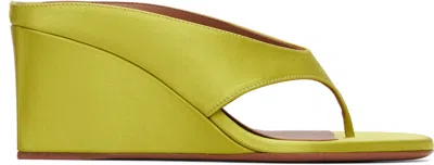 ALAÏA GREEN CUBE THONG MULE SANDALS