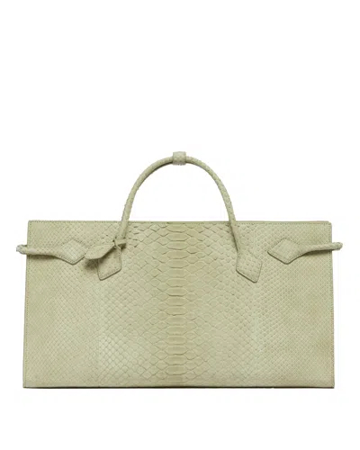 Alaïa Green Le Teckel Snake Print Leather Tote Bag