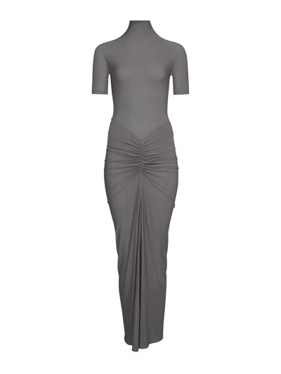 ALAÏA GREY JERSEY MAXI DRESS