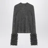 Alaïa Alaia Grey Mohair-blend Sweater With Ruffles Women In Gray