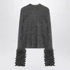 Alaïa Alaia Grey Mohair-blend Sweater With Ruffles Women In Gray