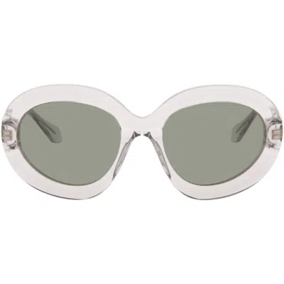 Alaïa Grey Round Wraparound Sunglasses In Gray