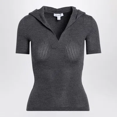 Alaïa Alaia Grey Wool Hooded Sweater Women In Gray