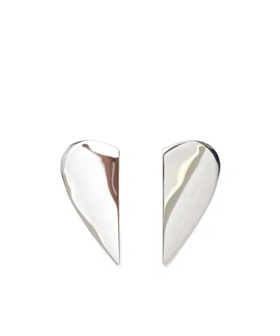 Alaïa Half-heart Earrings In White