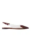 Alaïa Le Caur Pu And Patent-leather Slingback Point-toe Flats In White