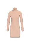 Alaïa Peach Half Zip Fastening Mini Dress In Powder