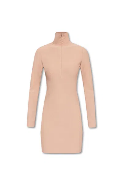 ALAÏA HALF ZIPPED LONG-SLEEVED MINI DRESS
