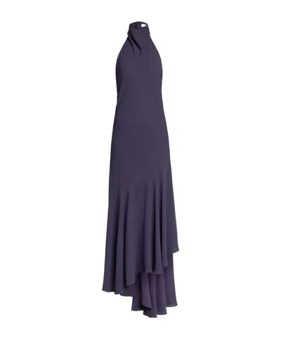 Alaïa Halter Neck Long Dress In Purple