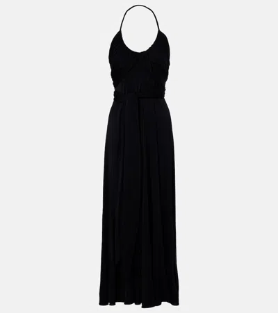 Alaïa Halterneck Jersey Maxi Dress In Black