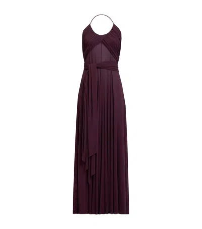 Alaïa Halterneck Maxi Dress In Red
