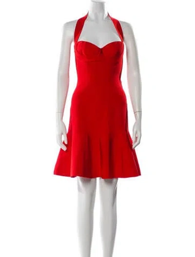 Pre-owned Alaïa Halterneck Mini Dress In Orange