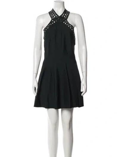 Pre-owned Alaïa Halterneck Mini Dress W/ Tags In Green